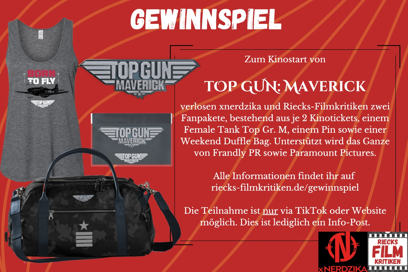 Gewinnspiel Top Gun Maverick Tasche, Freikarten