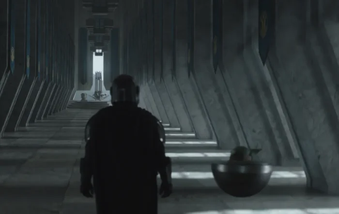 Mando und Grogu im Thronsaal