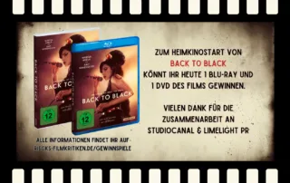 Verlosungsgrafik zum Film Back to Black über Amy Winehouse