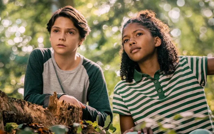 Carag (Emile Chérif) und Lou (Sophie Lelenta) im Wald